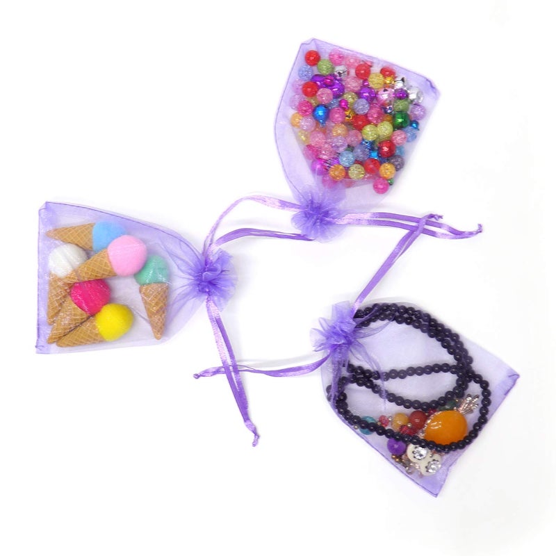 Bezall 50Pcs Light Purple Organza Bags 3x4 Inch, Small Mesh Bags Drawstring Jewelry Gift Bag, Wedding Party Favor Candy Bag Lavender Sachet Pouches - Image 5